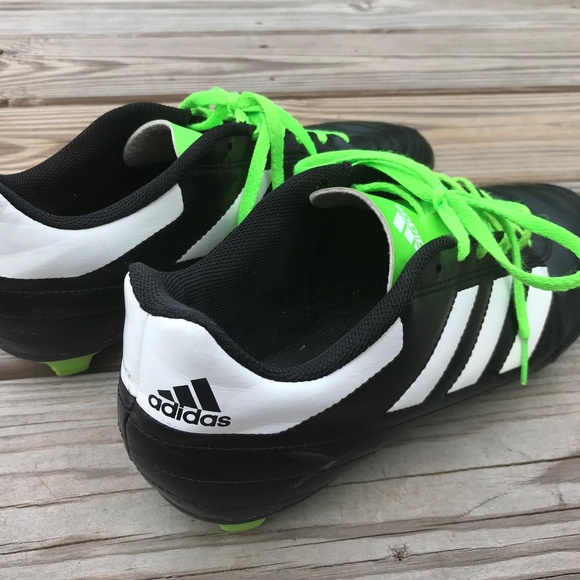 Adidas Men Cleats Shoe Sneaker Black/Green/White - Picture 5 of 8